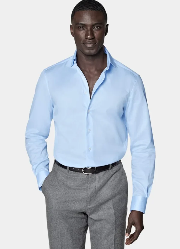 Suitsupply Chemises Traveller | Chemises Classiques*Chemise coupe Tailored en twill bleu clair