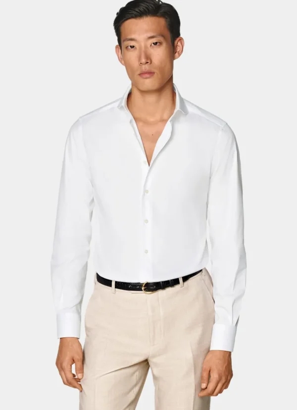 Suitsupply Chemises Classiques*Chemise coupe Tailored en twill blanche