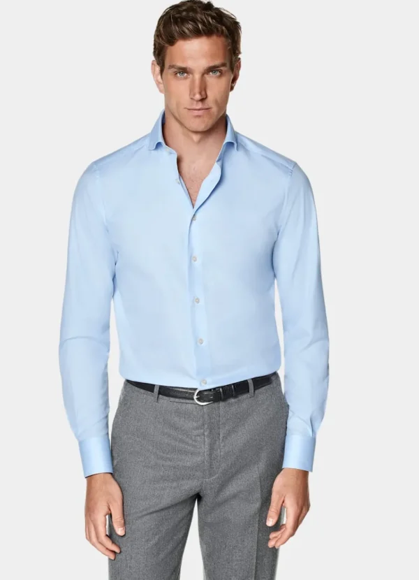 Suitsupply Chemises Classiques*Chemise coupe Tailored en twill bleu clair