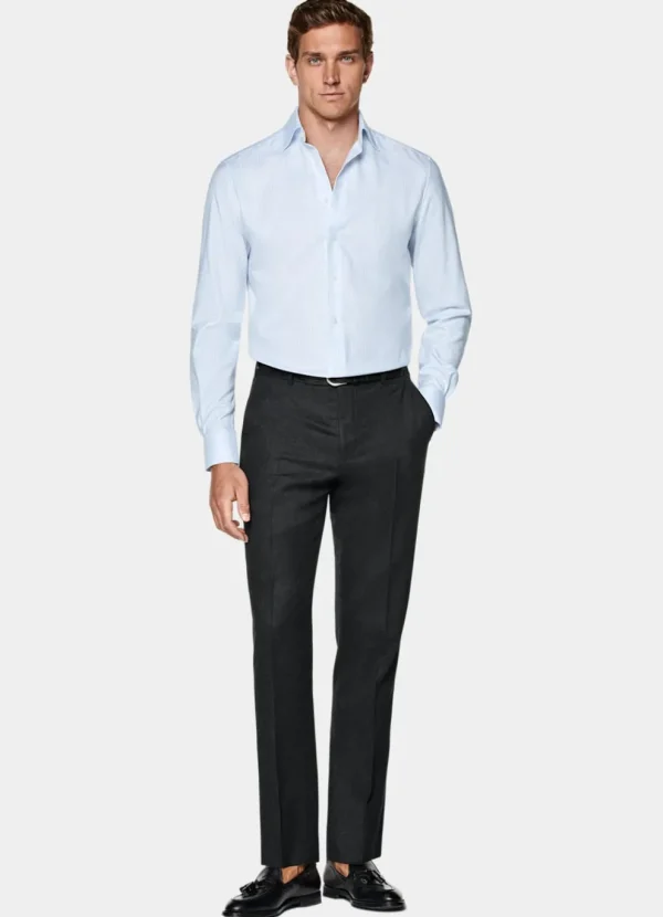 Suitsupply Chemises Traveller | Chemises Classiques*Chemise coupe Tailored en oxford bleu clair à rayures