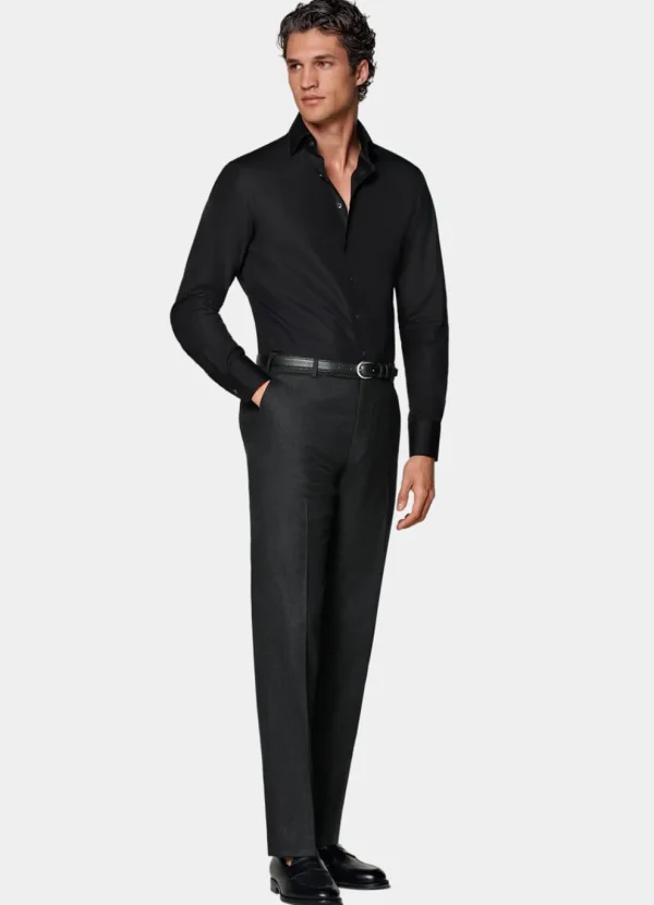 Suitsupply Chemises Classiques*Chemise coupe tailored en popeline noire