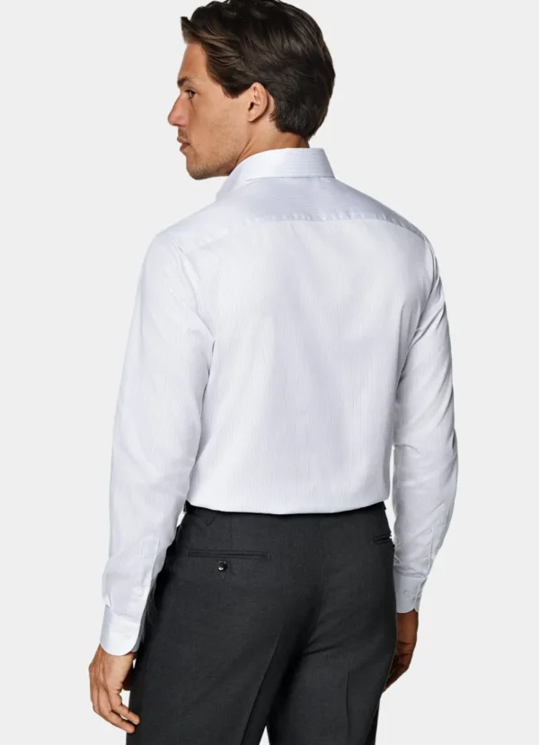 Suitsupply Chemises Traveller | Chemises Classiques*Chemise coupe Tailored en twill blanche à rayures