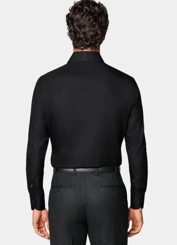 Suitsupply Chemises Classiques*Chemise coupe tailored en popeline noire