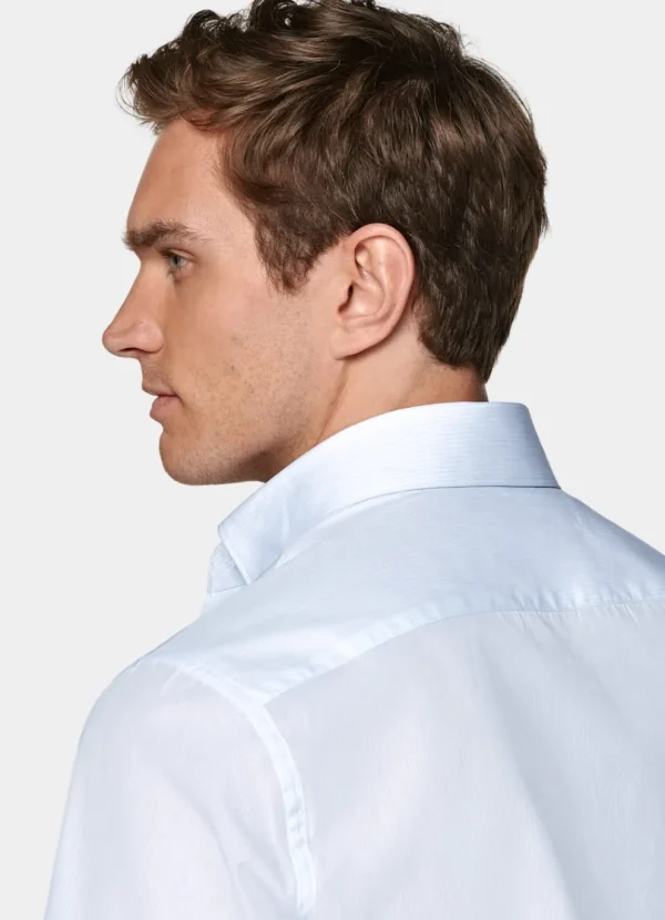 Suitsupply Chemises Classiques*Chemise coupe Tailored en popeline bleu clair à rayures