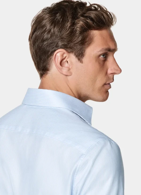 Suitsupply Chemises Traveller | Chemises Classiques*Chemise coupe Tailored en oxford bleu clair à rayures