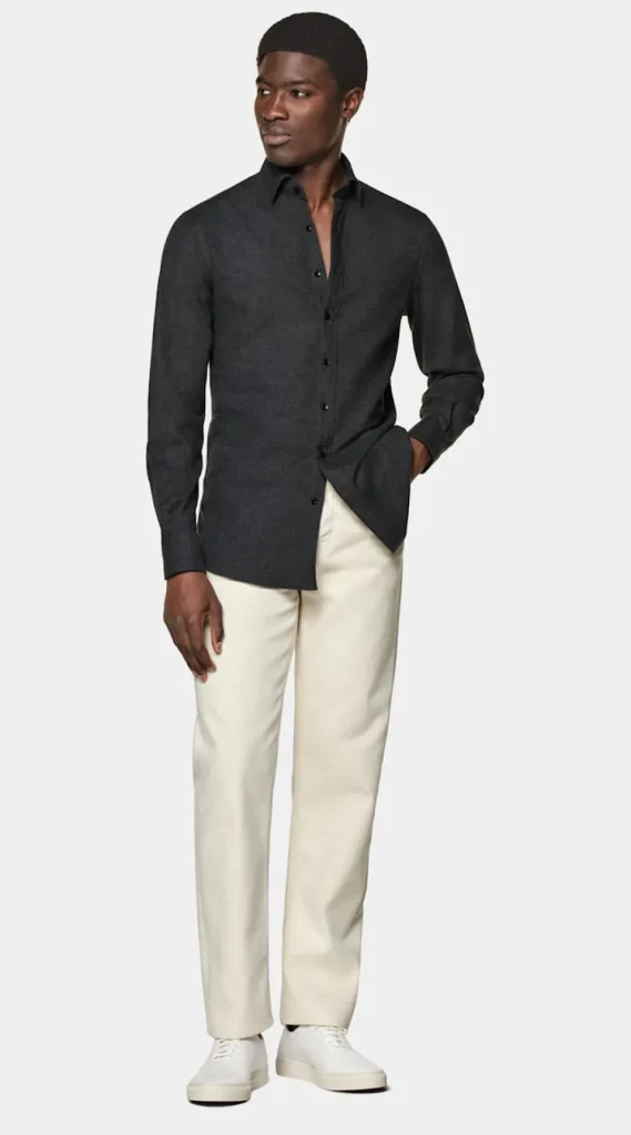 Suitsupply Chemises Décontractées*Chemise coupe Tailored gris foncé