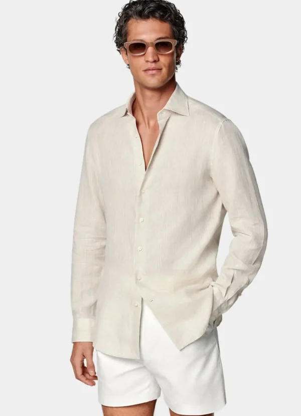 Suitsupply Chemises Décontractées*Chemise coupe Tailored sable