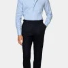 Suitsupply Chemises Traveller | Chemises Classiques*Chemise coupe très ajustée en twill bleu moyen à rayures