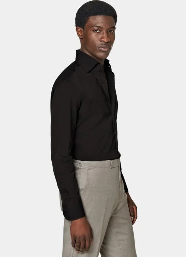 Suitsupply Chemises Classiques*Chemise coupe très ajustée en popeline marron foncé