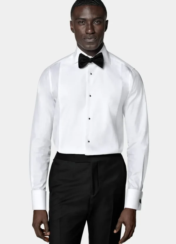 Suitsupply Chemises De Smoking | Chemises De Smoking*Chemise de smoking en piqué coupe ajustée blanche