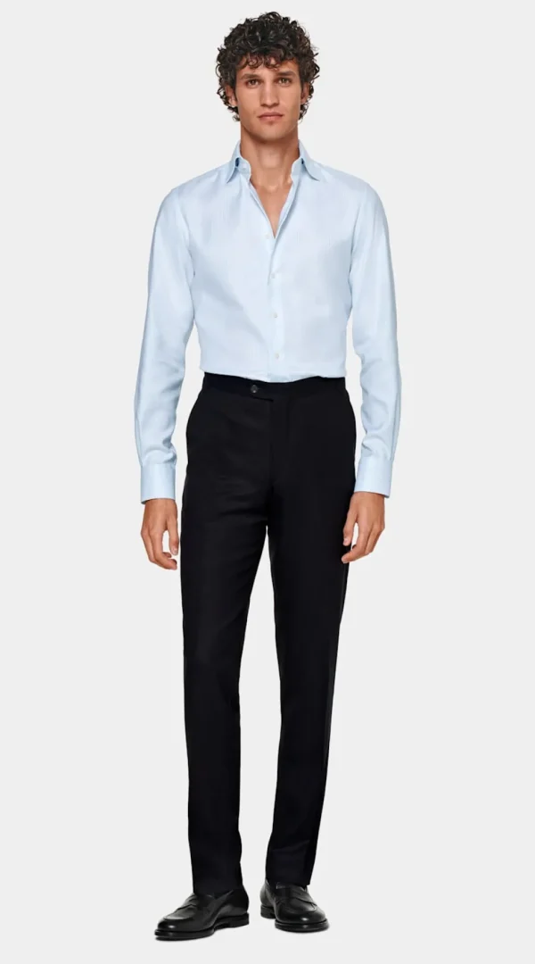 Suitsupply Chemises Traveller | Chemises Classiques*Chemise en oxford coupe très ajustée bleu clair à rayures