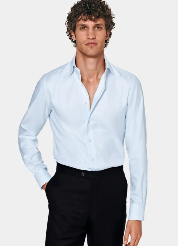 Suitsupply Chemises Traveller | Chemises Classiques*Chemise en oxford coupe très ajustée bleu clair à rayures