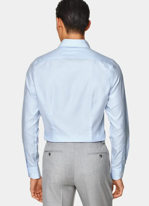 Suitsupply Chemises Traveller | Chemises Classiques*Chemise en oxford coupe très ajustée bleu clair à rayures