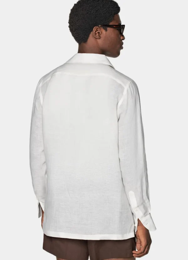 Suitsupply Chemises Décontractées*Chemise plissée ajustée poche plaquée blanche