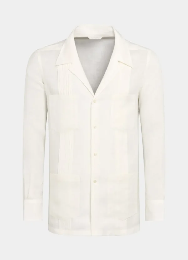 Suitsupply Chemises Décontractées*Chemise plissée ajustée poche plaquée blanche