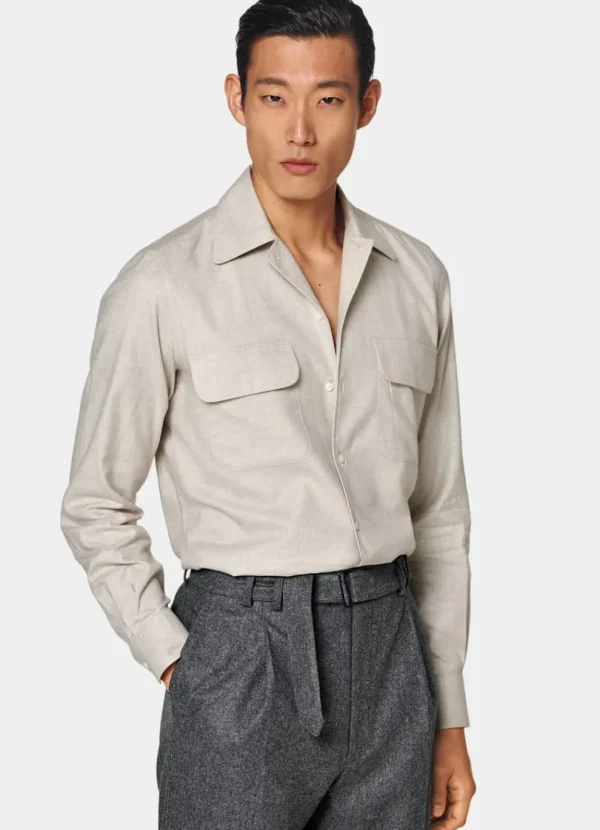 Suitsupply Chemises Décontractées*Chemise Safari sable