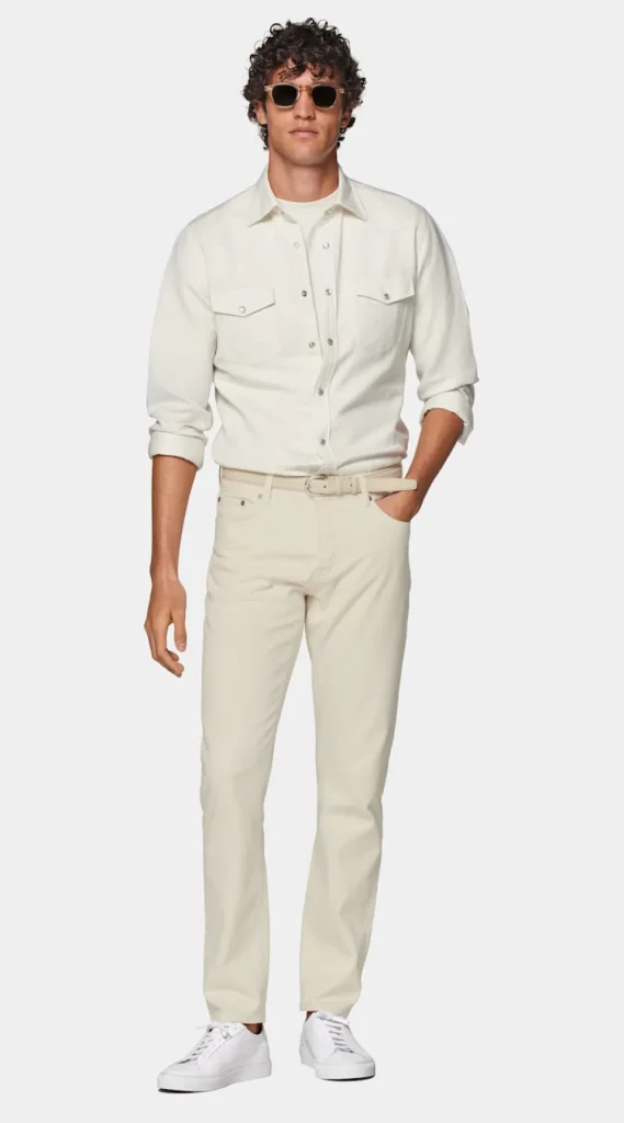 Suitsupply Chemises Décontractées*Chemise western blanc cassé