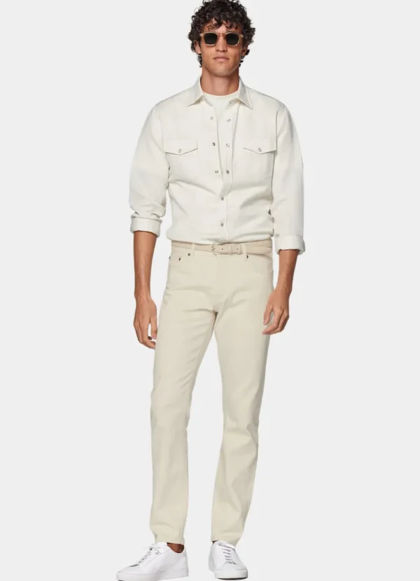 Suitsupply Chemises Décontractées*Chemise western blanc cassé