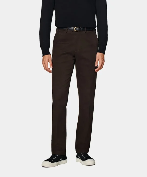 Suitsupply Chinos | Pantalons*Chino Slim Leg Straight marron foncé