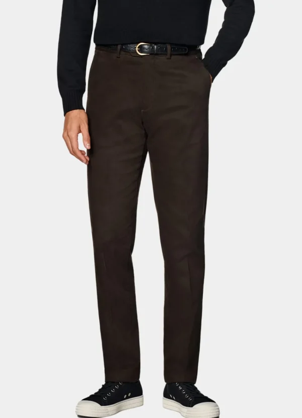 Suitsupply Chinos | Pantalons*Chino Slim Leg Straight marron foncé