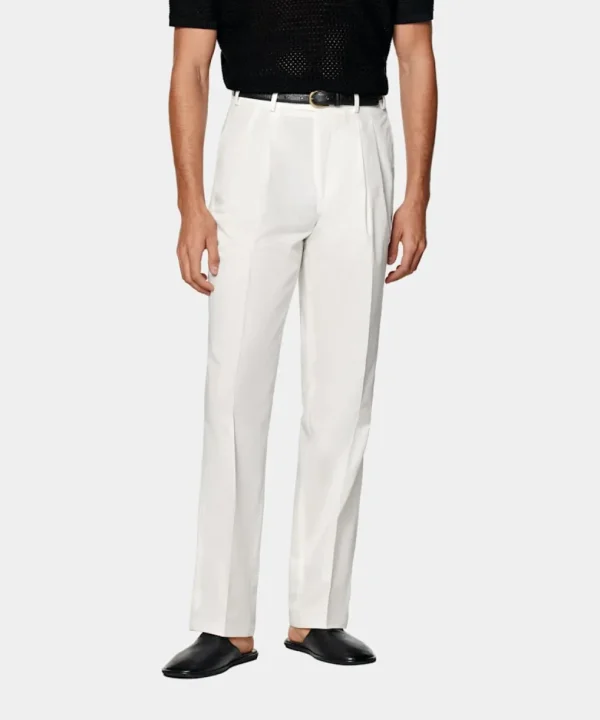 Suitsupply Chinos | Pantalons*Chino Wide Leg Straight blanc cassé