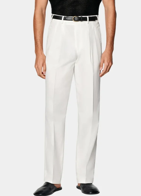 Suitsupply Chinos | Pantalons*Chino Wide Leg Straight blanc cassé