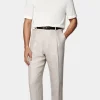 Suitsupply T-Shirts*Col rond à manches courtes, blanc cassé