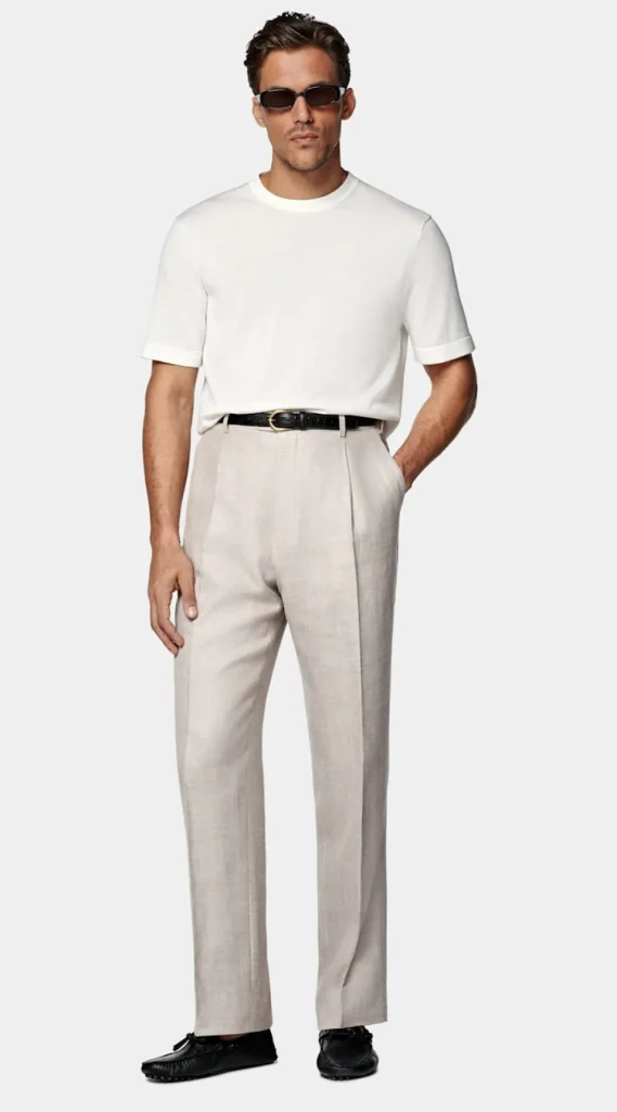 Suitsupply T-Shirts*Col rond à manches courtes, blanc cassé