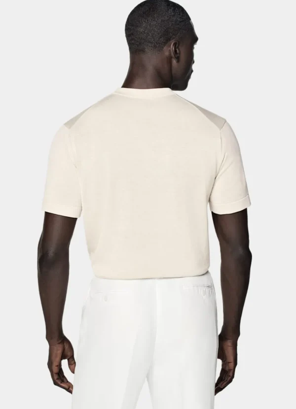 Suitsupply T-Shirts*Col rond à manches courtes sable