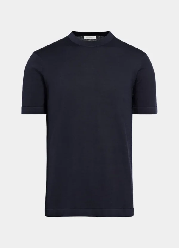 Suitsupply T-Shirts*Col rond à manches courtes bleu marine