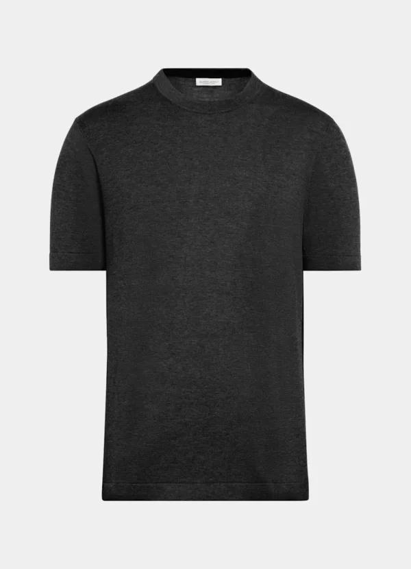 Suitsupply T-Shirts*Col rond à manches courtes gris foncé