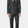 Suitsupply Costumes Classiques*Costume Havana coupe Tailored gris foncé pied-de-poule