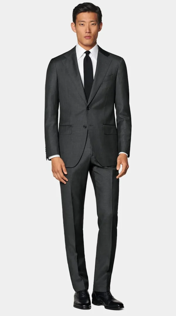 Suitsupply Costumes Classiques*Costume Havana coupe Tailored gris foncé pied-de-poule