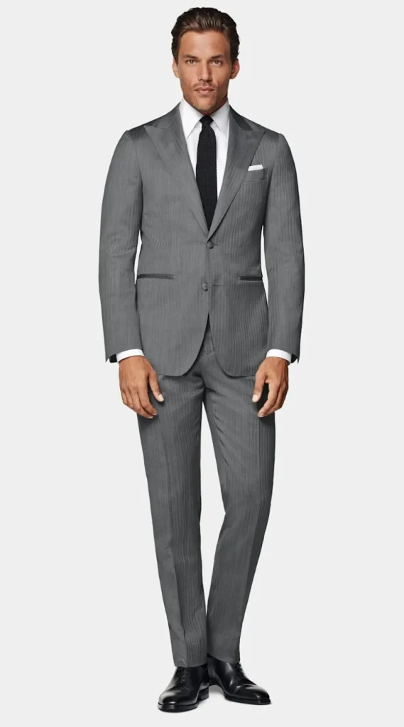 Suitsupply Costumes Classiques*Costume Havana coupe Tailored gris moyen à chevrons