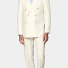 Suitsupply Mariage Cocktail | Costumes Mariage*Costume Havana coupe Tailored blanc cassé à chevrons