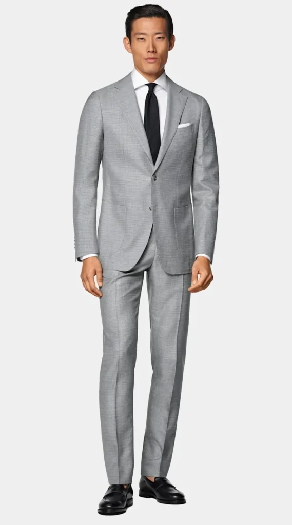 Suitsupply Mariage Cocktail*Costume Havana coupe Tailored gris clair pied-de-poule