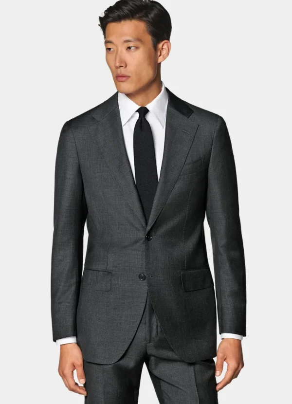 Suitsupply Costumes Classiques*Costume Havana coupe Tailored gris foncé pied-de-poule