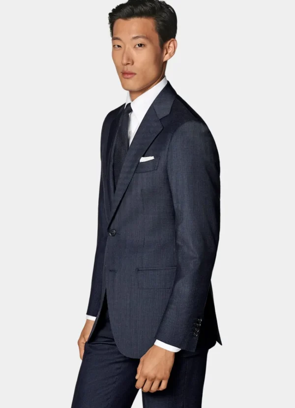 Suitsupply Mariage Habillé | Costumes Mariage*Costume Havana coupe Tailored bleu marine pied-de-poule