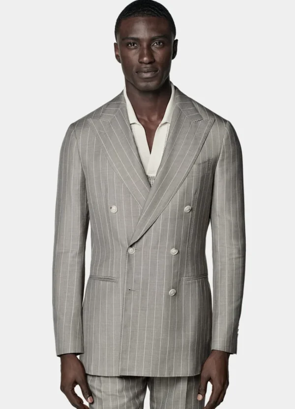 Suitsupply Mariage Sur La Plage*Costume Havana coupe Tailored à rayures