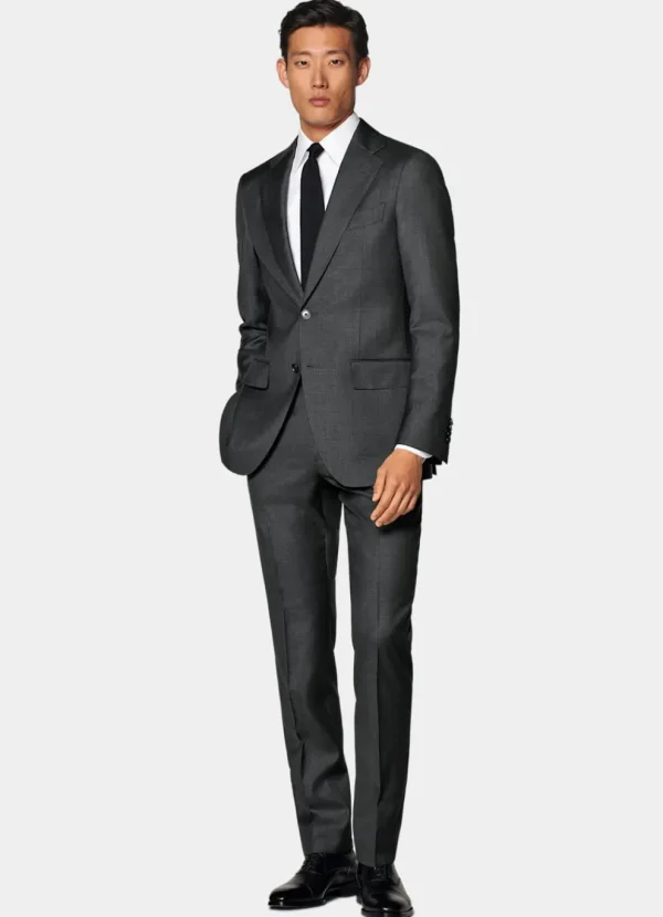 Suitsupply Costumes Classiques*Costume Havana coupe Tailored gris foncé pied-de-poule