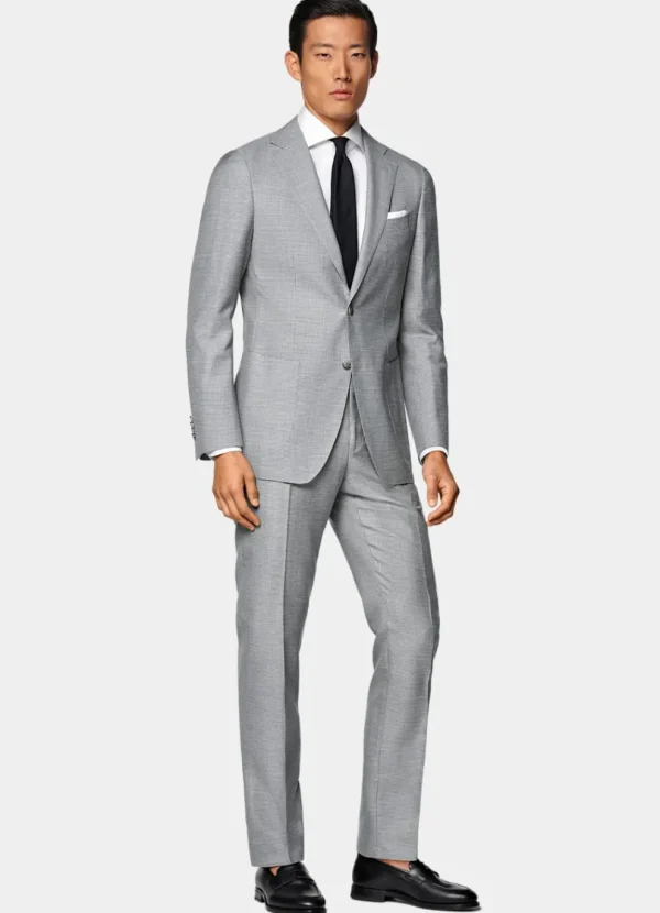 Suitsupply Mariage Cocktail*Costume Havana coupe Tailored gris clair pied-de-poule