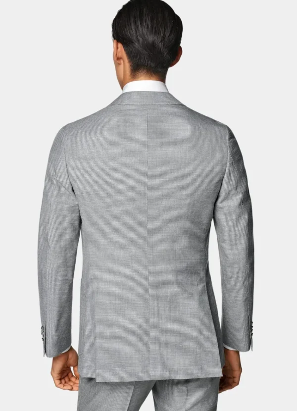 Suitsupply Mariage Cocktail*Costume Havana coupe Tailored gris clair pied-de-poule