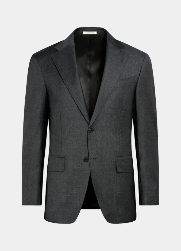 Suitsupply Costumes Classiques*Costume Havana coupe Tailored gris foncé pied-de-poule