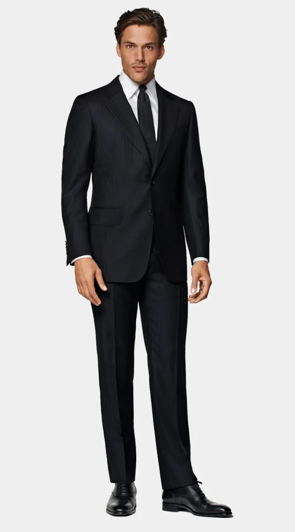 Suitsupply Costumes Classiques*Costume Milano coupe Tailored bleu marine à rayures