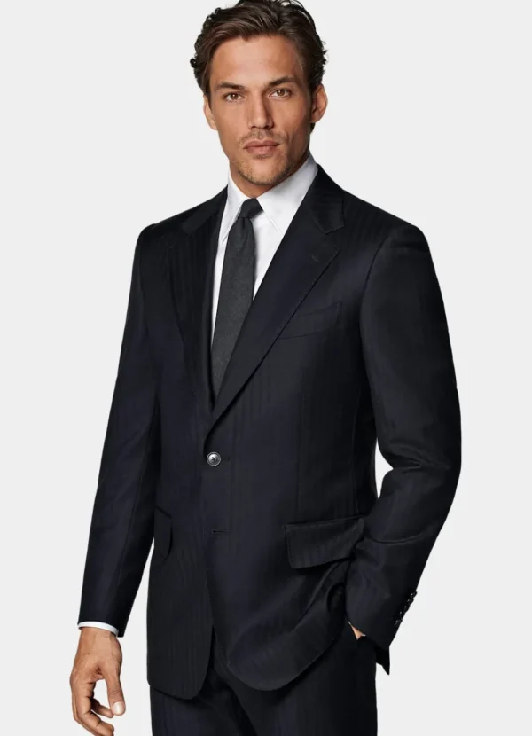 Suitsupply Costumes Classiques*Costume Milano coupe Tailored bleu marine à rayures