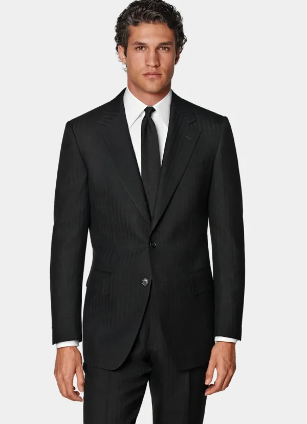 Suitsupply Mariage Habillé | Costumes Mariage*Costume Milano coupe Tailored noir à chevrons