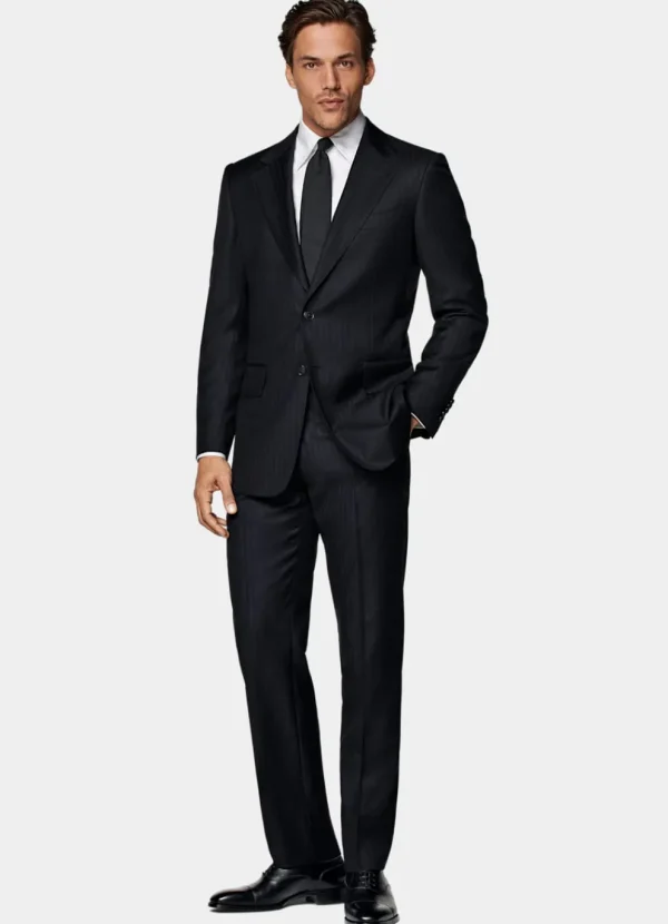 Suitsupply Costumes Classiques*Costume Milano coupe Tailored bleu marine à rayures