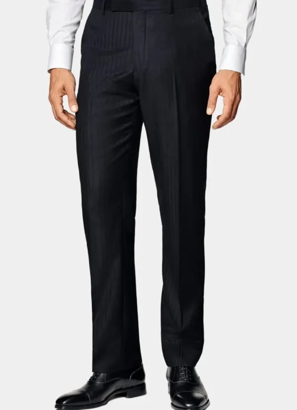 Suitsupply Costumes Classiques*Costume Milano coupe Tailored bleu marine à rayures