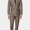 Suitsupply Costumes Classiques*Costume Perennial Havana coupe Tailored taupe à chevrons