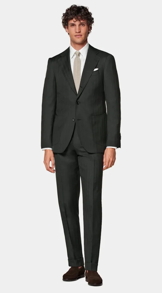 Suitsupply Mariage Habillé*Costume Perennial Havana coupe Tailored vert foncé à chevrons